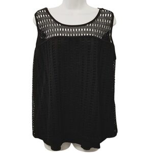 Naïf Black Plus Size Crochet upper Classic dressy lined tank top Size 3X